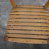 4 original solid oak bistro chairs with openwork seat