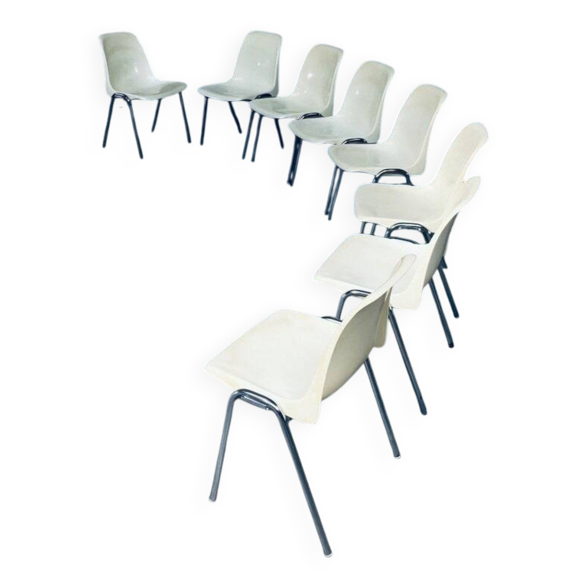 Orly Stacking Chairs by Bruno Pollak for Solo, Germany, 1979, Set of 8