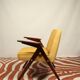 Fauteuil en bois et velours jaune par Chierowski