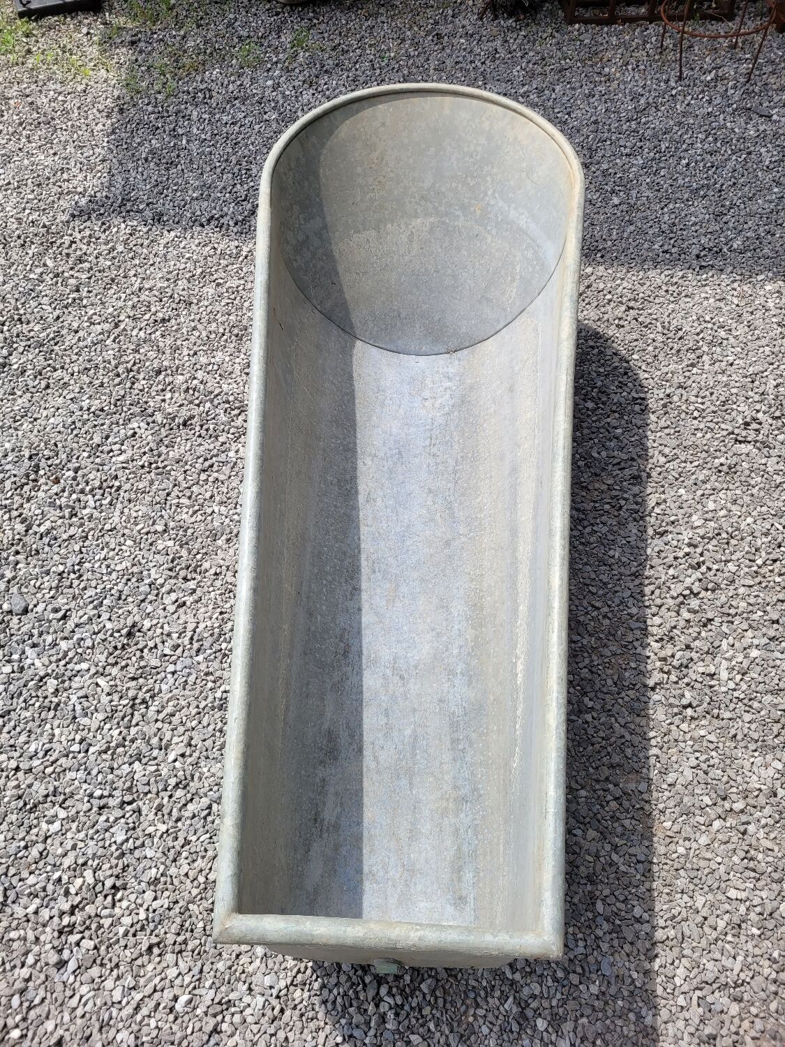 Old zinc bathtub