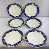 6 Vintage flat plates made in france Badonviller