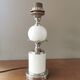 Vintage lamp base in wood and gold metal