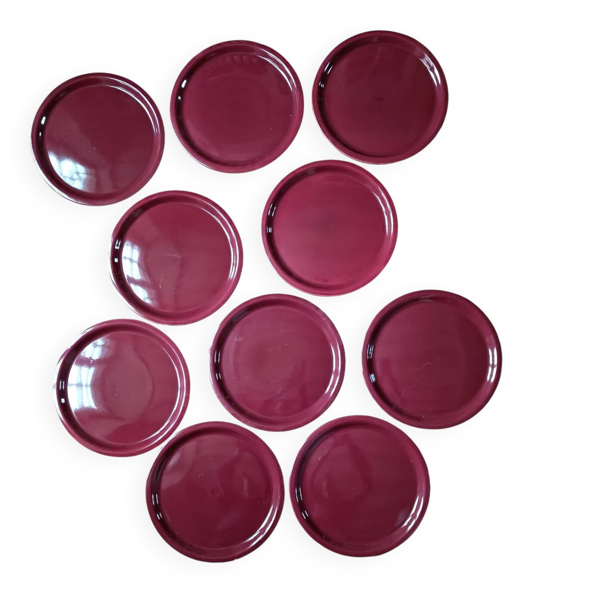 Vintage earthenware plates from Salins