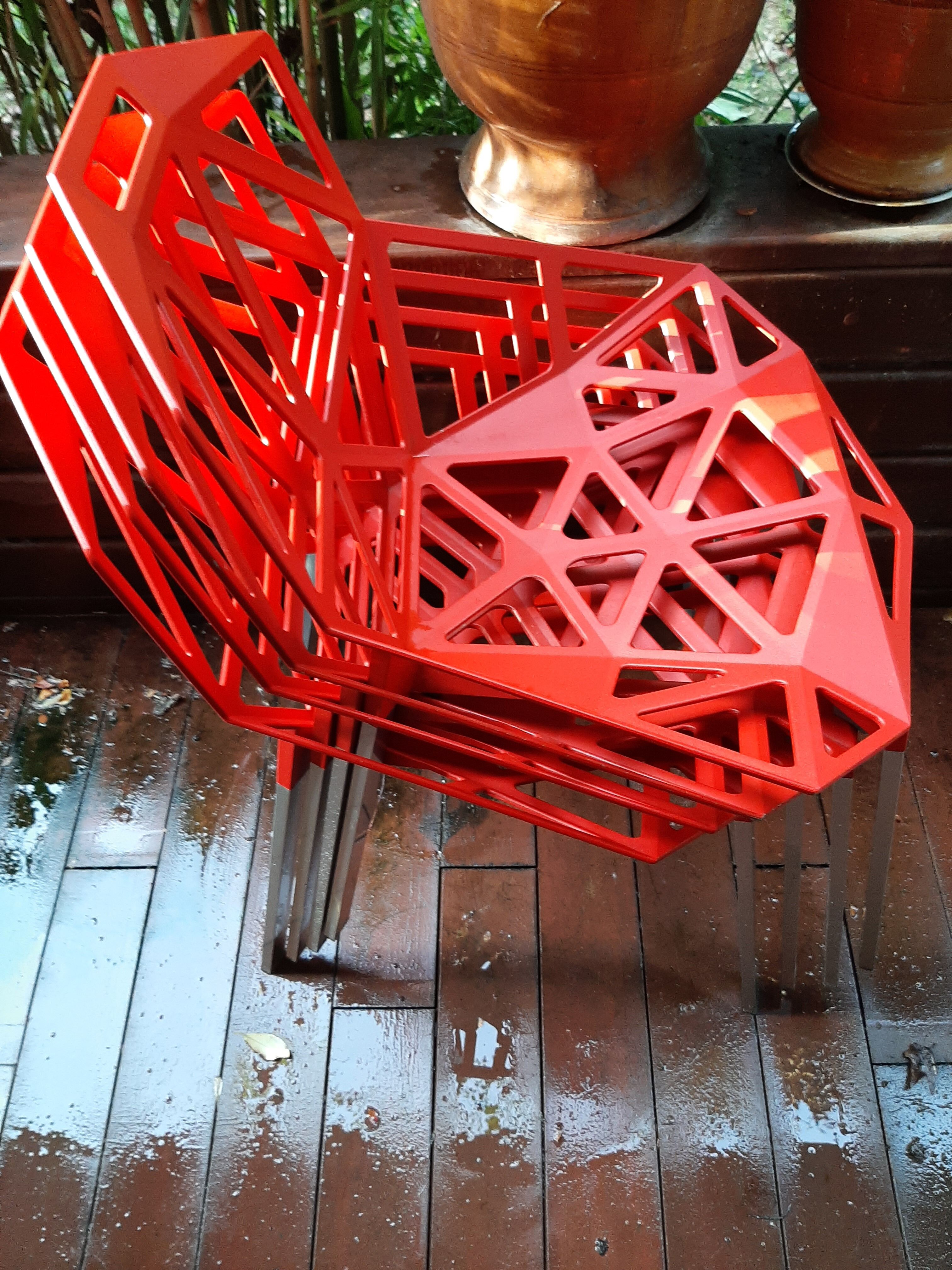 Set of 4 Magis One Konstantin Grcic aluminum chairs