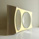 Miroir mural italien OVNI, plastique ivoire flexible, design vintage de l'ère spatiale,