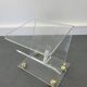 Vintage Acrylic Magazine Rack with Gold / Brass details, Plexiglas