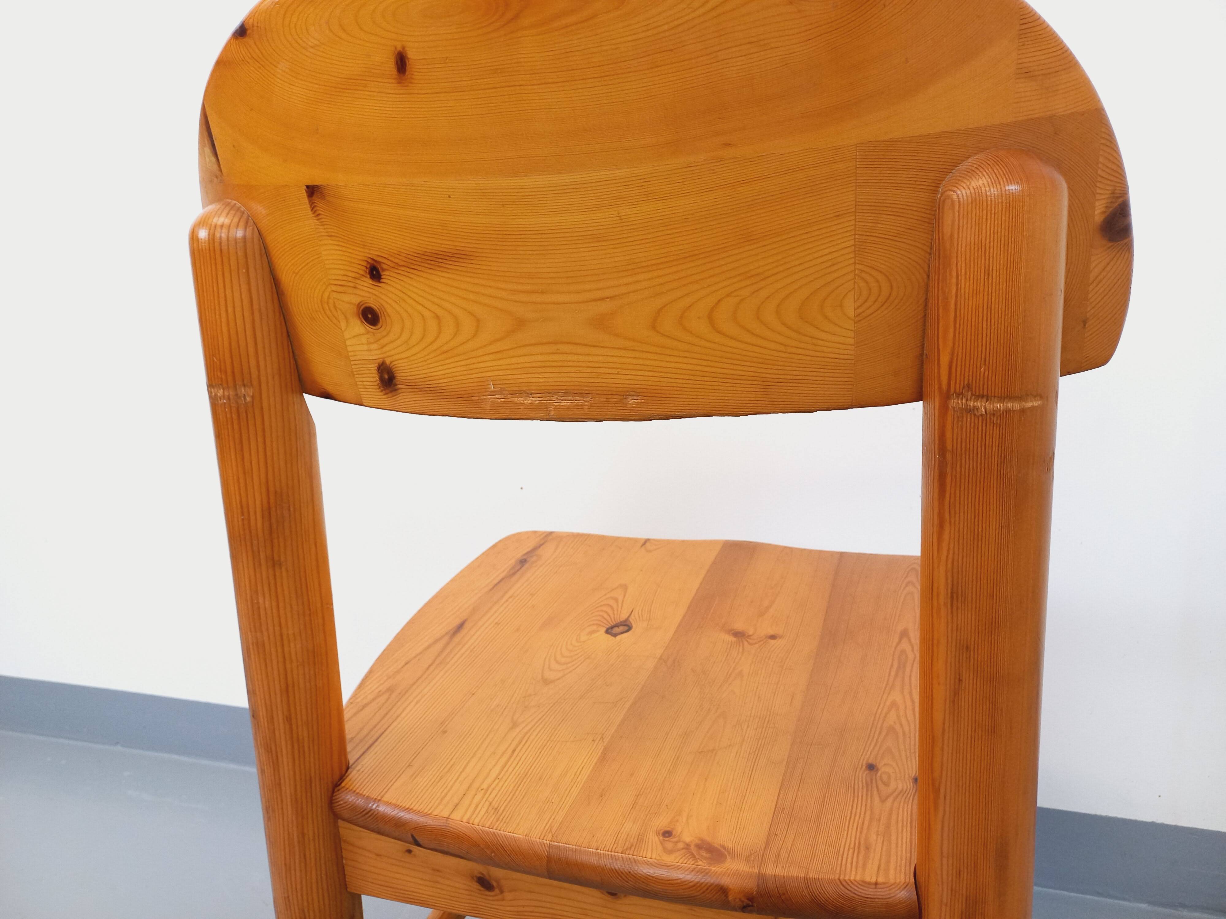 Vintage Scandinavian Rainer Daumiller chair in pine from the 70s