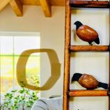 Miroir bois fer forgé animale