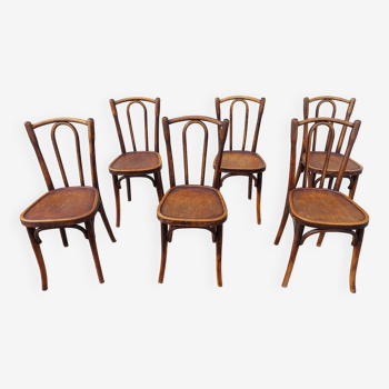 6 chaises bistrot Luterma avec motif sur l'assise