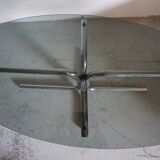 Glass and chrome coffee table