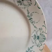Flat plate made of ironstone Lunéville – Garland model – Antique
