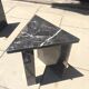 Table basse cristal et marbre