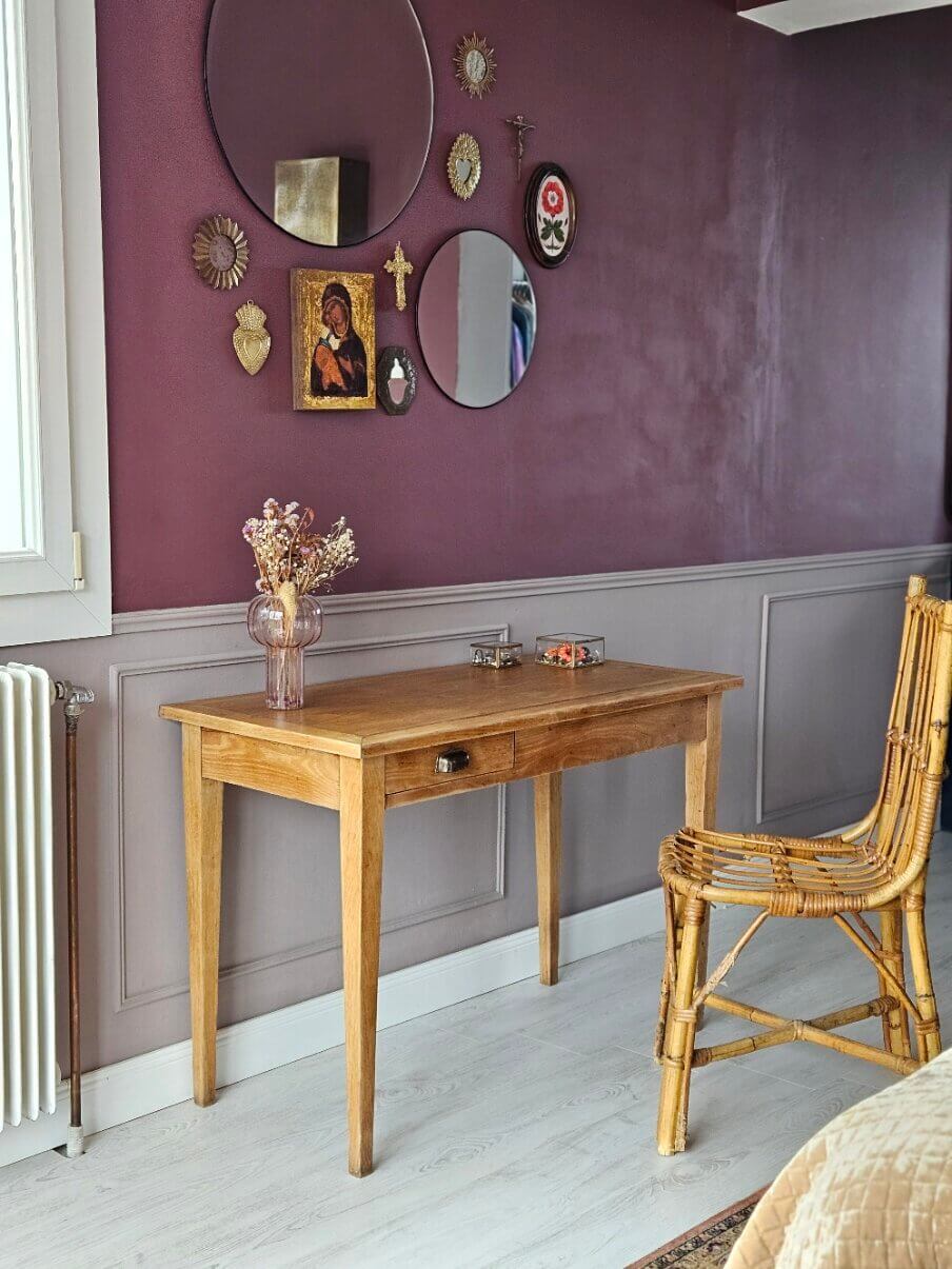 Renovated antique chestnut desk with shell handle | fernand