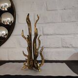 Brutalist Bronze Sculpture Candle Holder or Vase by Heinz Goll
