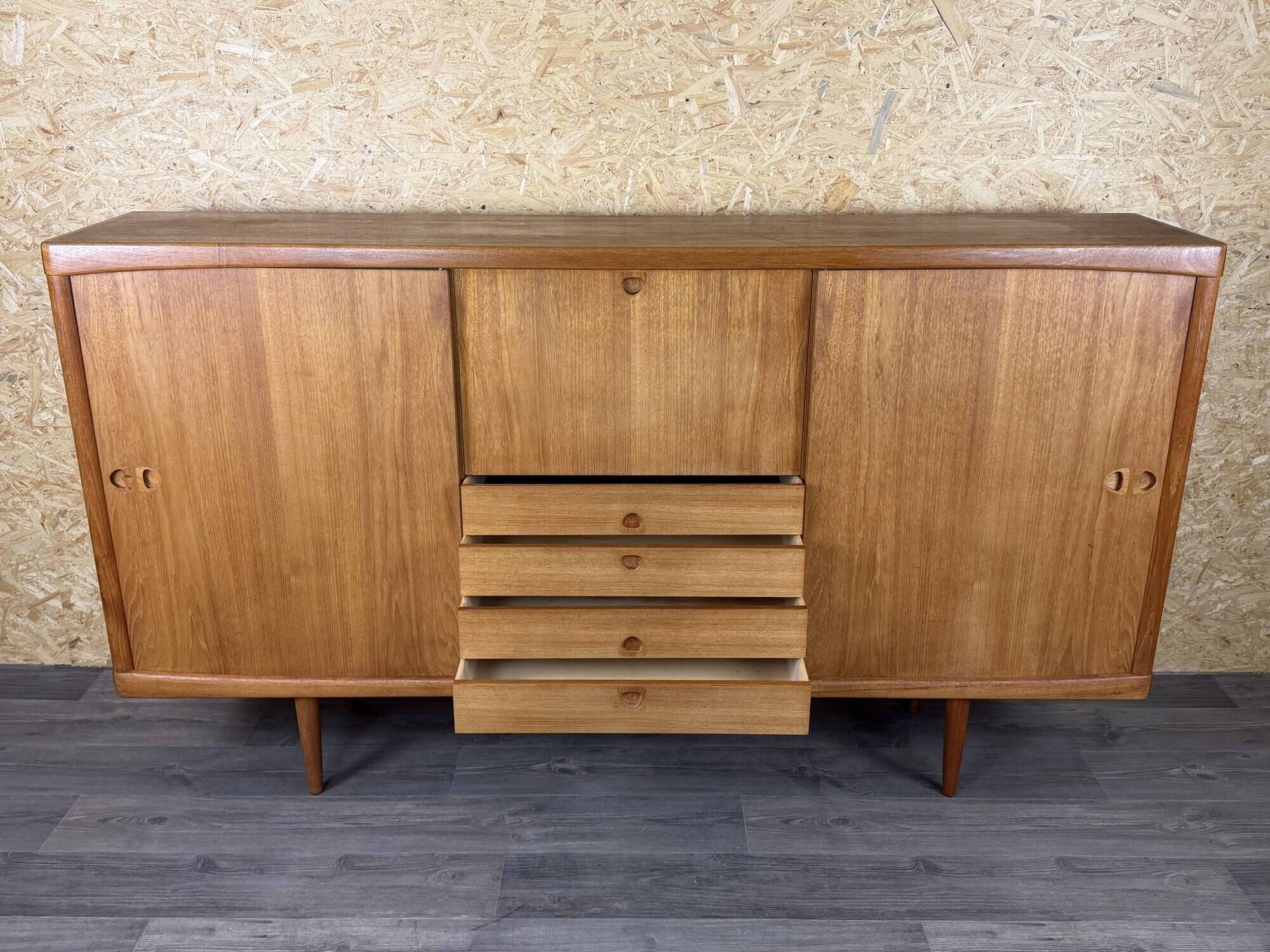 1960s 1970s Teak Sideboard Highboard by H.W. Klein for Bramin Denmark