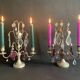 Pair of crystal tassel candelabras, 2-light candelabra, 1920,