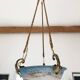Suspension/Muller Glass Paste/Turquoise Blue & Bronze Frame/Art Nouveau