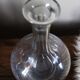 Glass carafe with round neck and fluted bellies