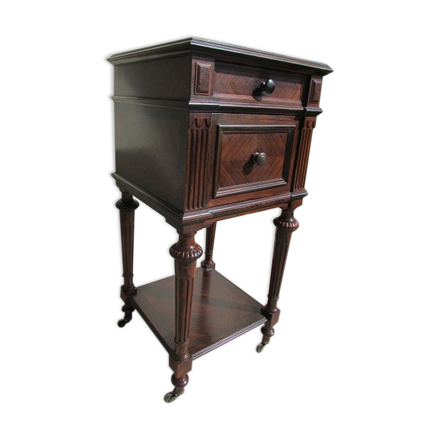 Rosewood bedside table in Louis XVI style