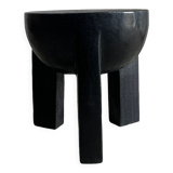 Monoxyl sofa end in black mango tree tripod half-sphere tray h:45 d:44