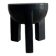 Black mango wood tripod side table with a semi-spherical top, height: 45 cm, diameter: 44 cm.