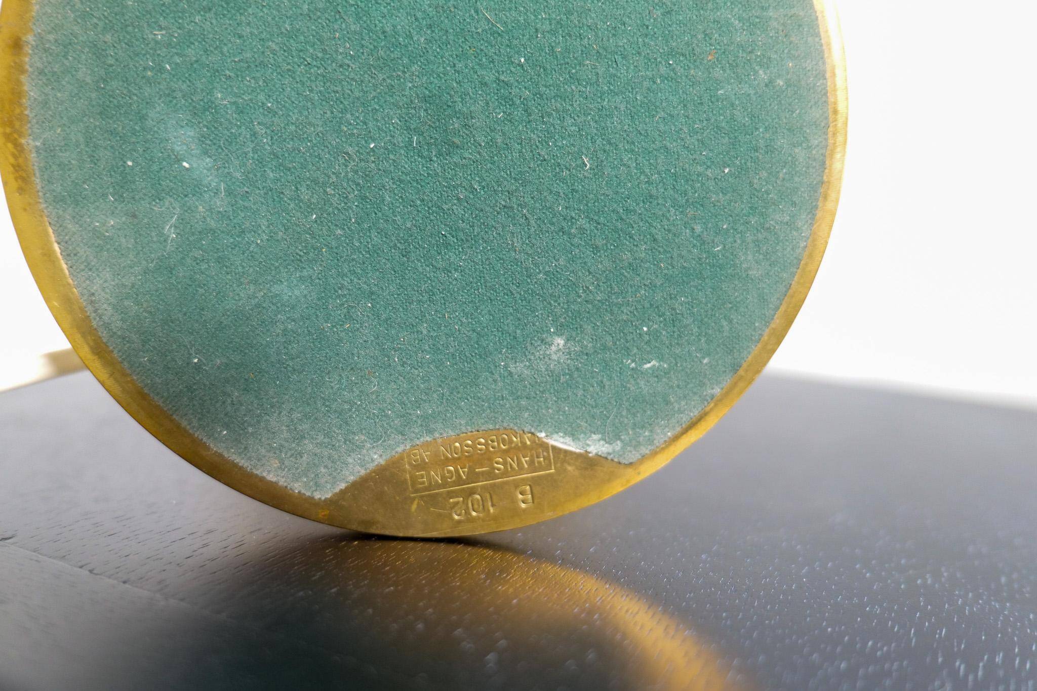 Hans-Agne Jakobsson Table Lamp Model B-102 in brass and glass, 1960s, Sweden