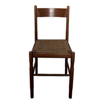 Chaise ancienne bois et corde