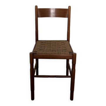 Antique chair made of wood and rope