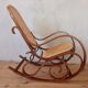 Rocking chair bois et cannage