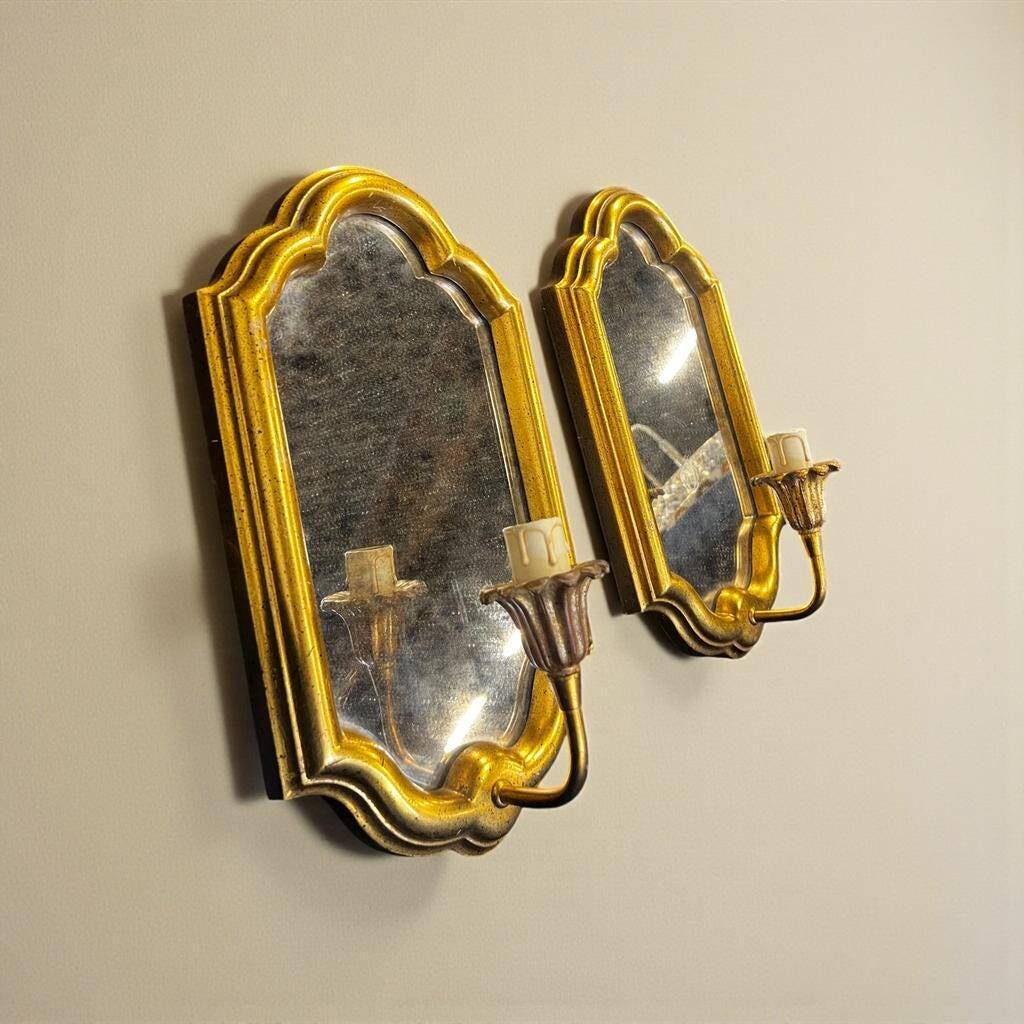 Set of 2 vintage 'gold' deknudt wall sconces