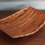 Vintage tray, bamboo, rectangular tray, fruit bowl, basket