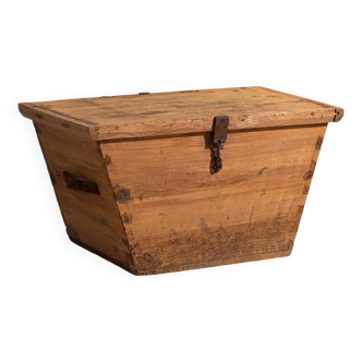 Ancien coffre de rangement en marron naturel (c.1920) #76