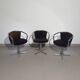 3 x mid-century tube frame chairs (swivel) corduroy upholstery