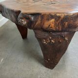 Brutalist coffee table in elm burl