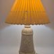 Rare Swedish decorative table lamp by Whiting, in white glazed ceramic, by Maggie Wibom.
