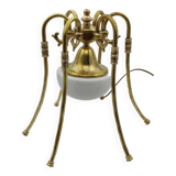 Medusa lamp in brass and opaline