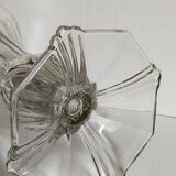 Art-Deco high foot vase in molded crystal early twentieth century