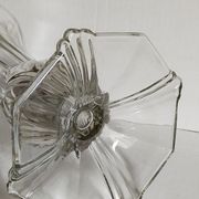 Art-Deco high foot vase in molded crystal early twentieth century