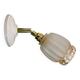 Vintage tulip wall light in frosted and amber glass