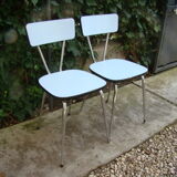Pair of old blue formica chairs