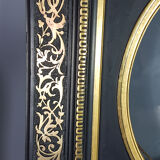 Napoleon III black and gold laqué frame, oval view 46x40 cm
