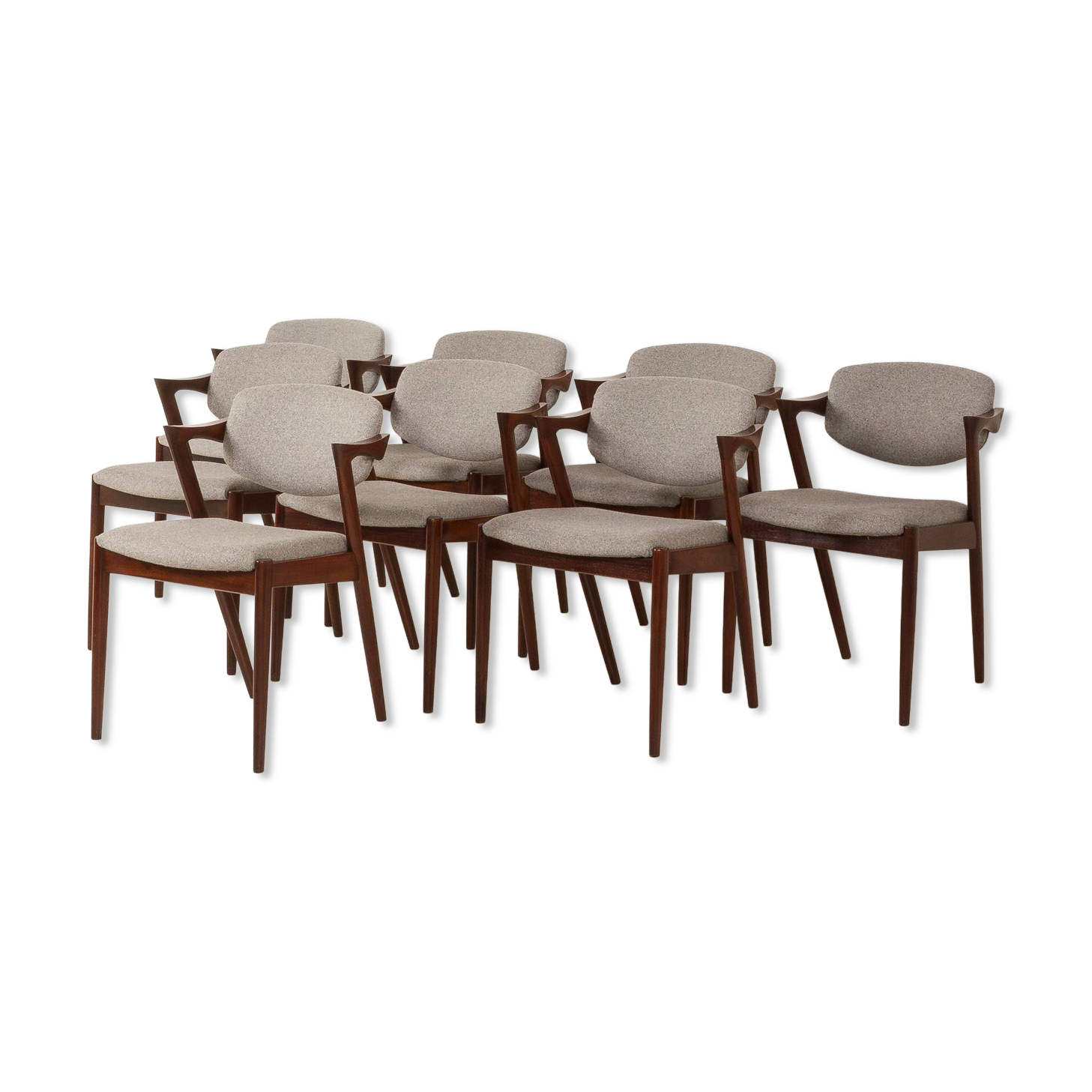 Kai Kristiansen chairs in roswood model 42, set of 8,Denmark 1960s