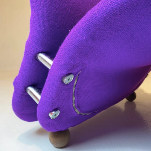 G-type 1-2-3 purple easy chair by Verner Panton for Fritz Hansen, Denmark 1970s.