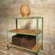 Old shelving green with wood