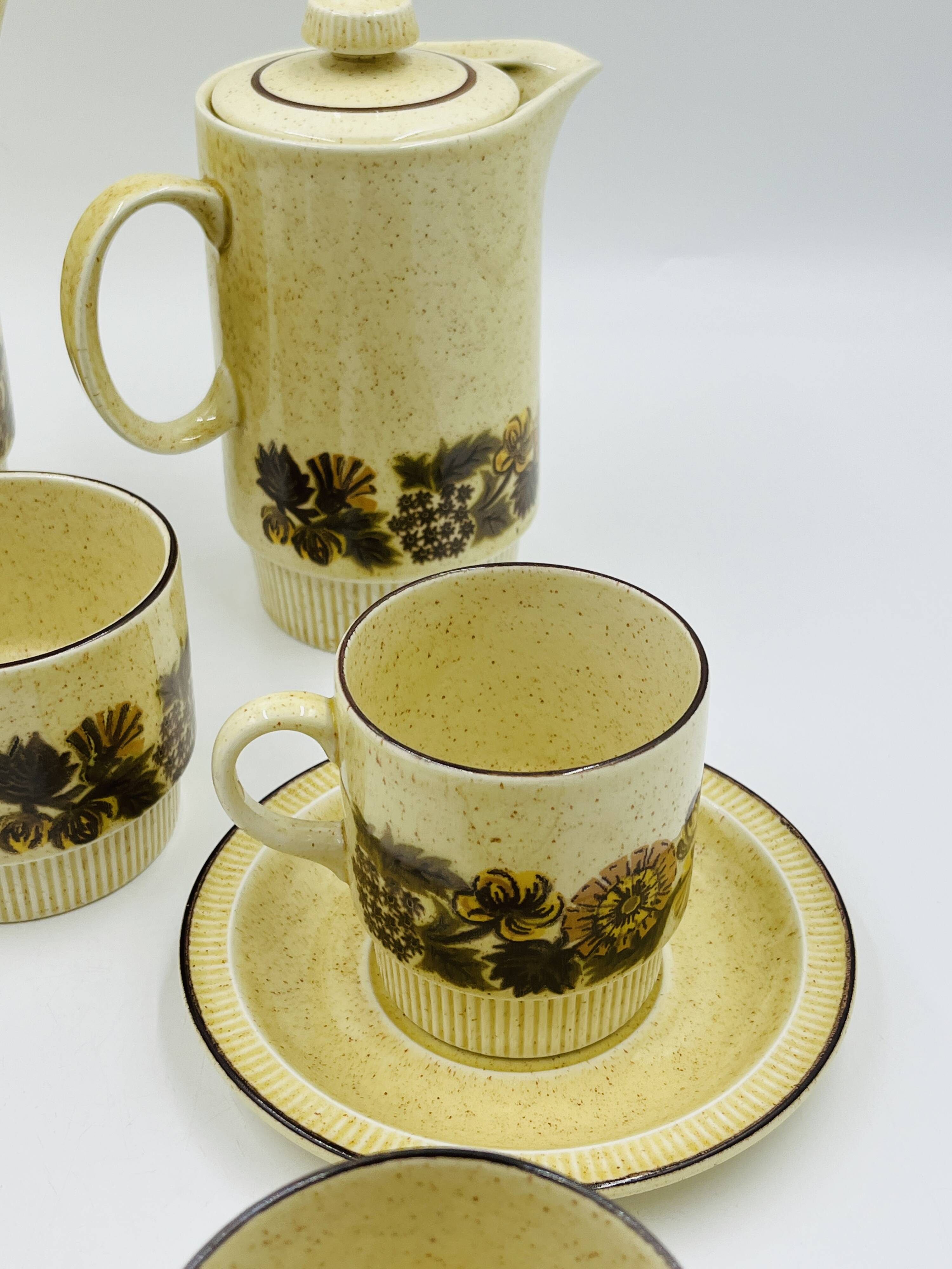 Service à café 4 personnes Poole Pottery modèle Thistlewood