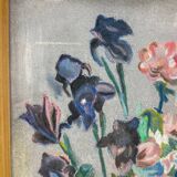 Nature morte pastel iris et oeillets
