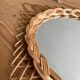 Vintage rattan mirror in star/diamond shape