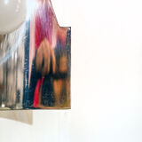 Space age wall lamp two lights yellow steel and lacquered metal ITalia 60s