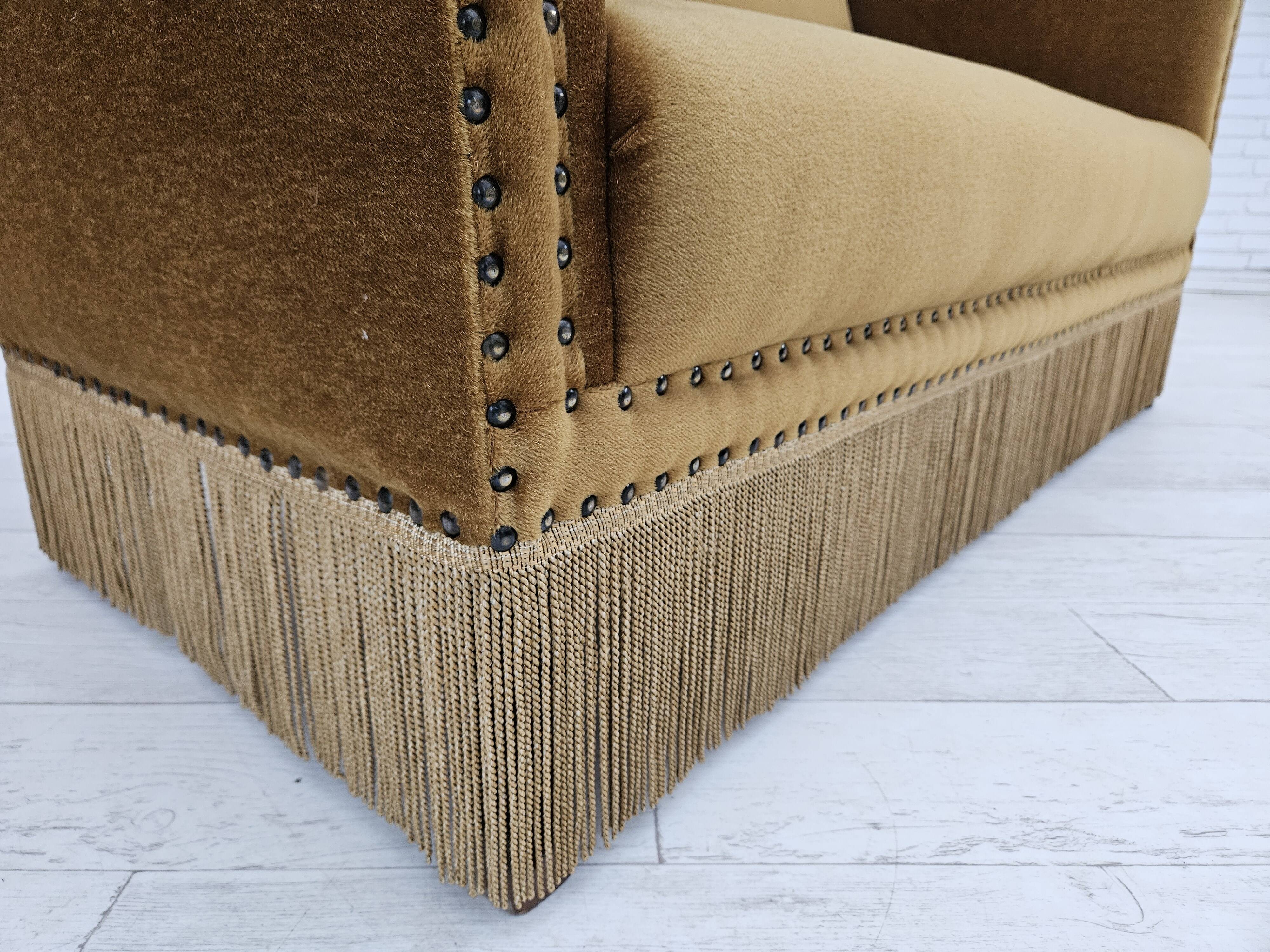 1960s, Danish 2 seater sofa, furniture velour, original condition.