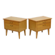Pair of Vintage Bedside Tables Light Wood Mid Century